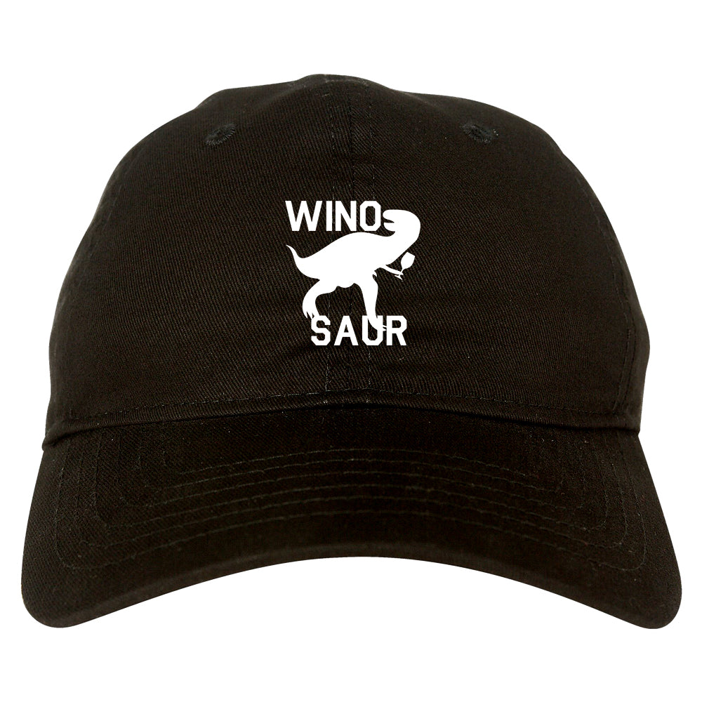 Wino Saur Winosaur Dinosaur black dad hat