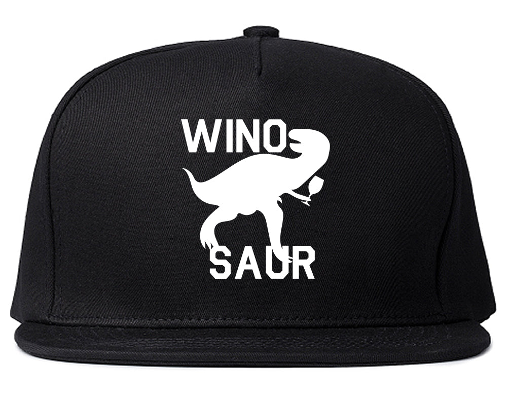 Wino Saur Winosaur Dinosaur Black Snapback Hat