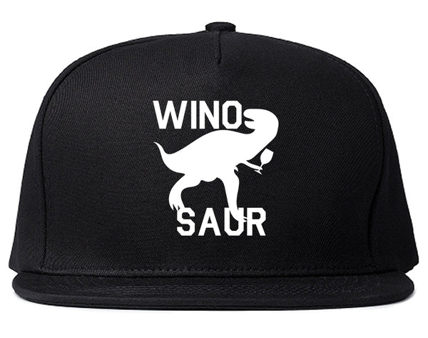 Wino Saur Winosaur Dinosaur Black Snapback Hat