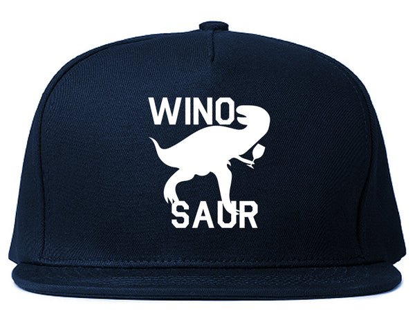 Wino Saur Winosaur Dinosaur Blue Snapback Hat