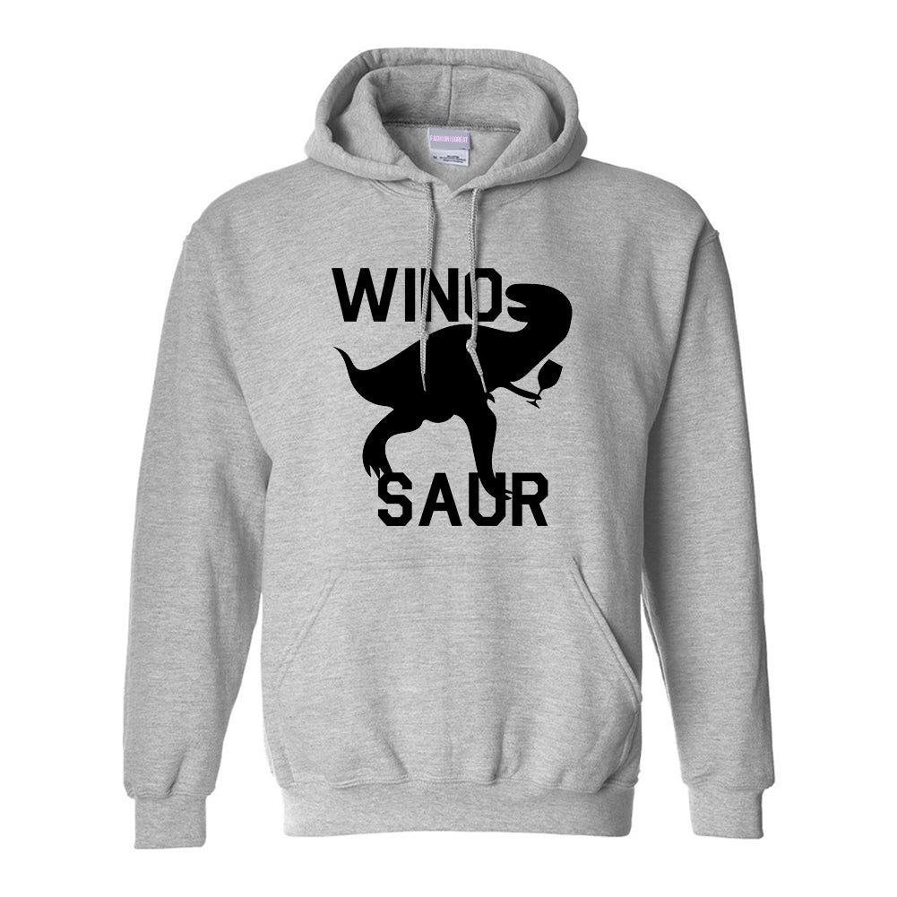 Wino Saur Winosaur Dinosaur Grey Womens Pullover Hoodie