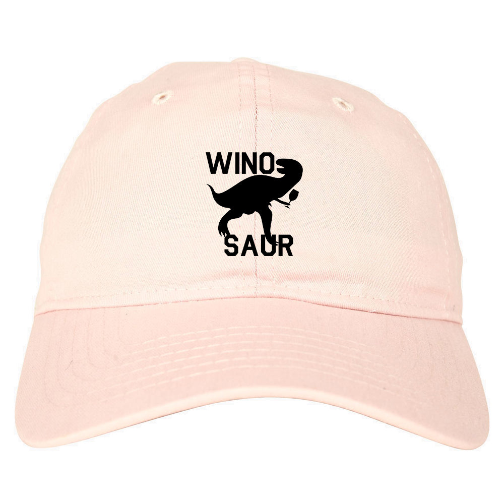 Wino Saur Winosaur Dinosaur pink dad hat