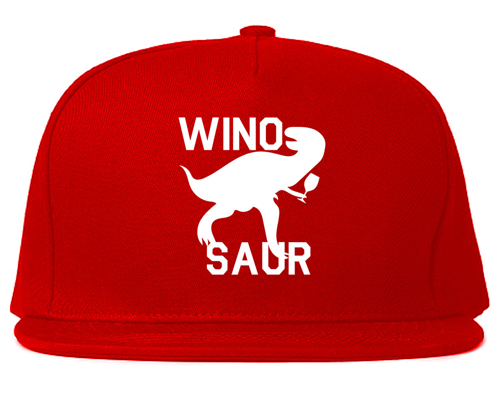 Wino Saur Winosaur Dinosaur Red Snapback Hat
