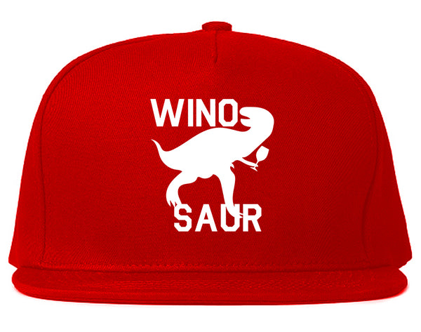 Wino Saur Winosaur Dinosaur Red Snapback Hat