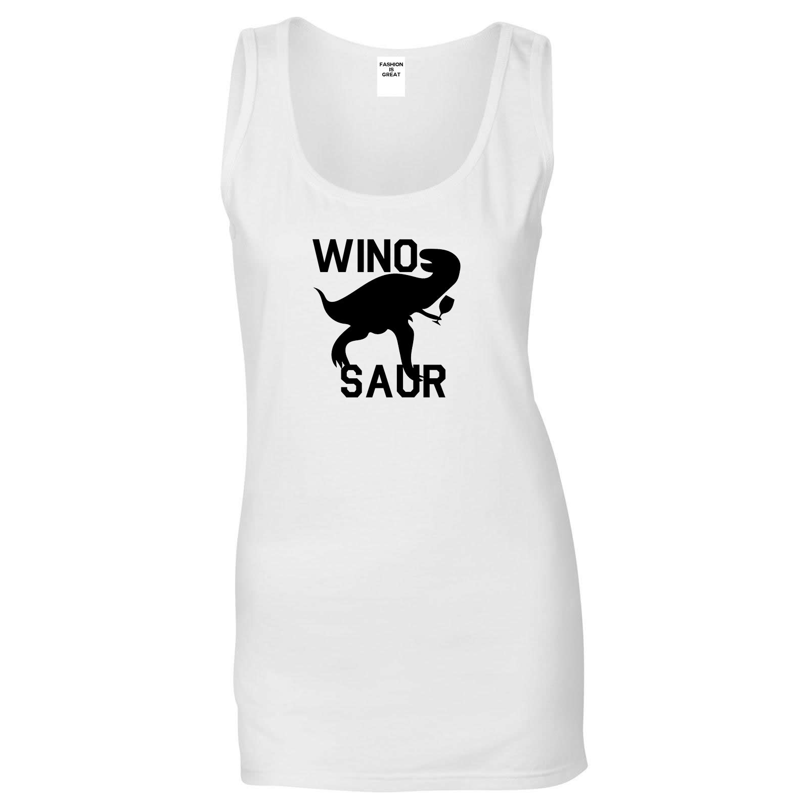 Wino Saur Winosaur Dinosaur White Womens Tank Top