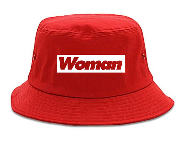 Woman Red Box Logo Bucket Hat Red