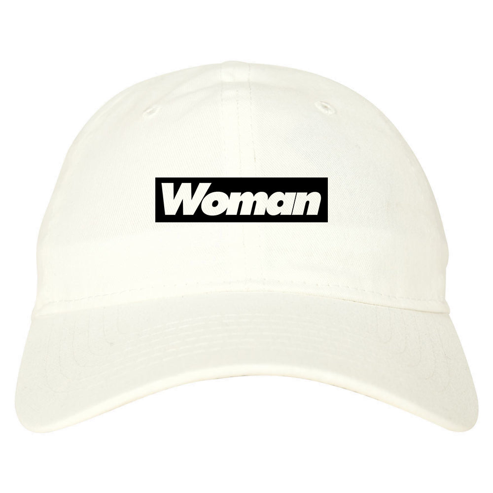 Woman Red Box Logo Dad Hat White
