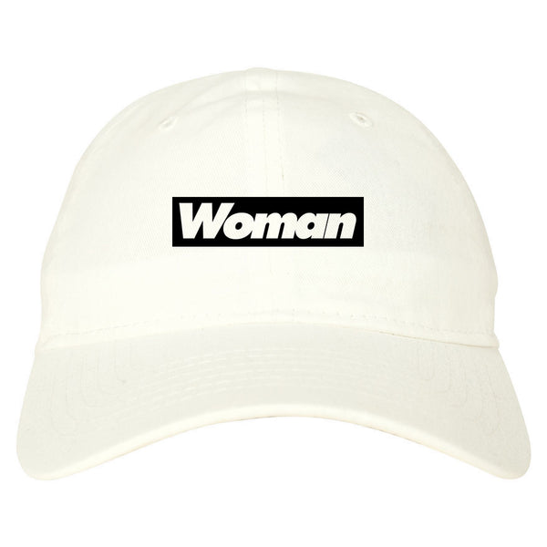 Woman Red Box Logo Dad Hat White