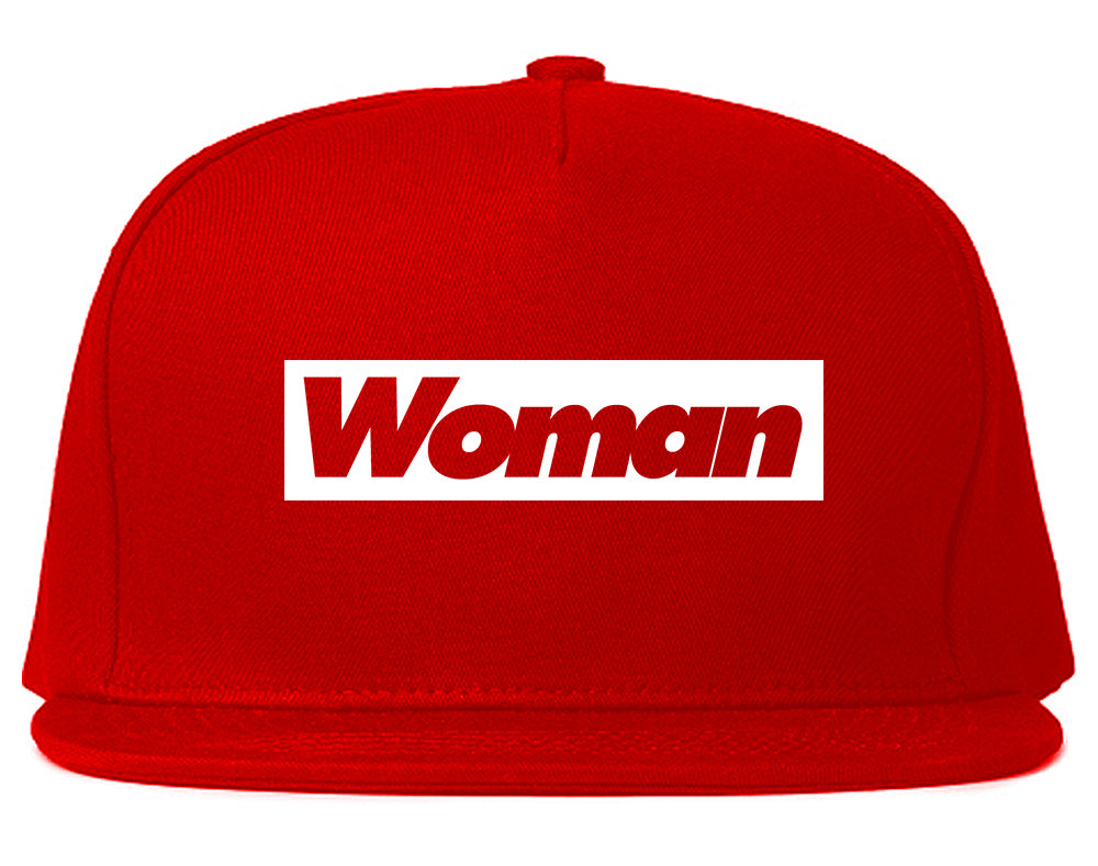 Woman Red Box Logo Snapback Hat Red