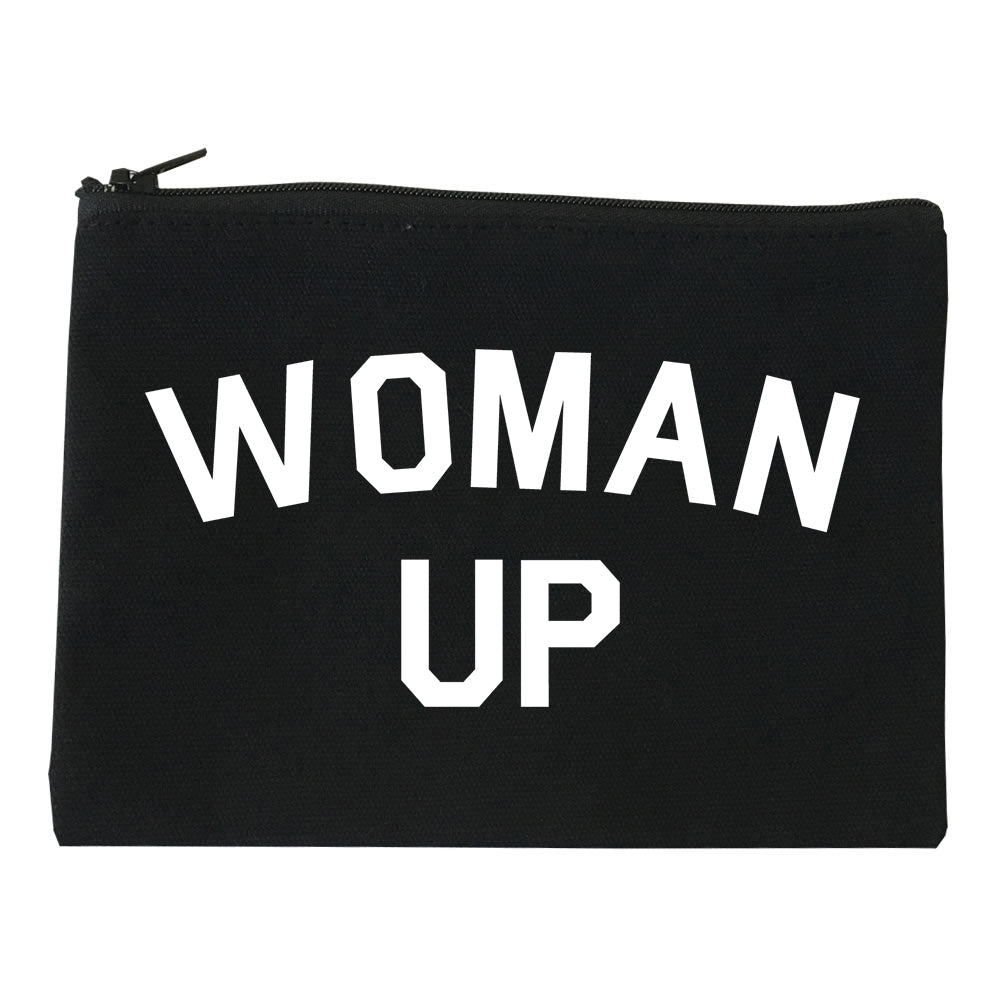 Woman Up Feminist Black Makeup Bag