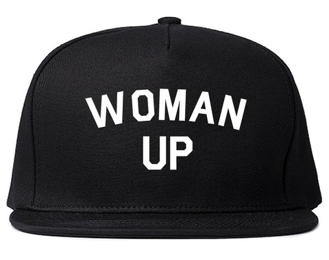 Woman Up Feminist Black Snapback Hat