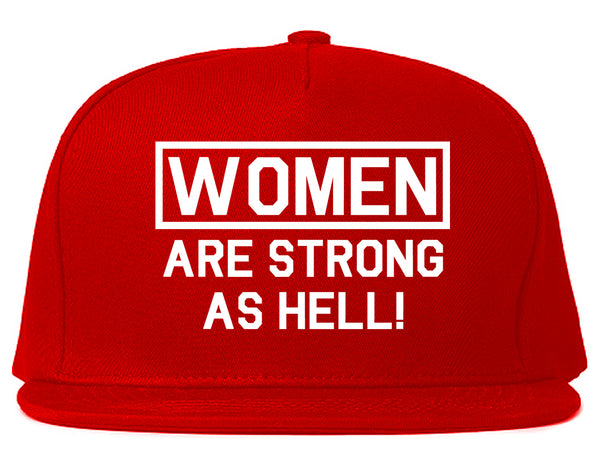 Women Are Strong As Hell Red Snapback Hat
