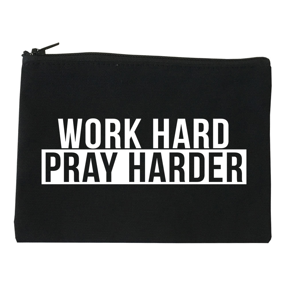 Work Hard Pray Harder Makeup Bag Red