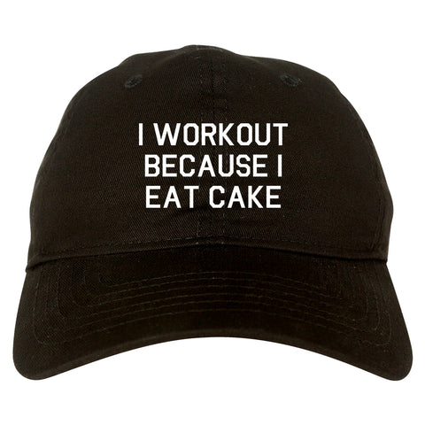 Workout Eat Cake Food black dad hat