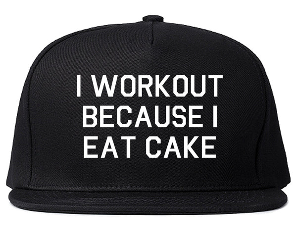 Workout Eat Cake Food Black Snapback Hat