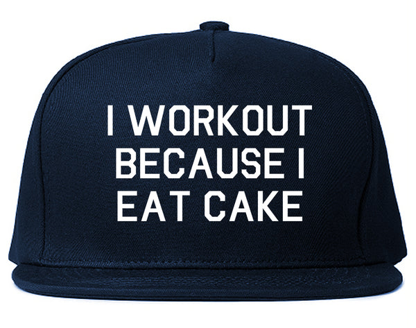 Workout Eat Cake Food Blue Snapback Hat