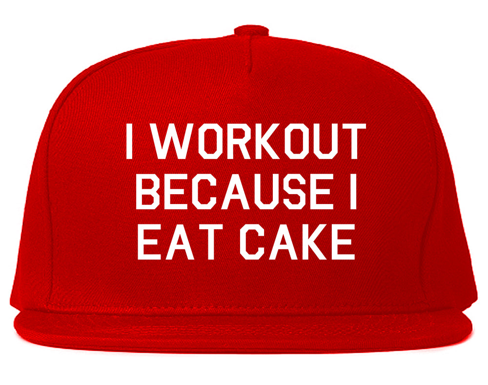 Workout Eat Cake Food Red Snapback Hat