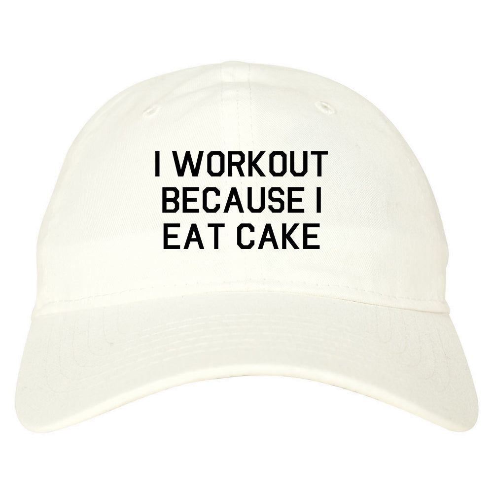 Workout Eat Cake Food white dad hat