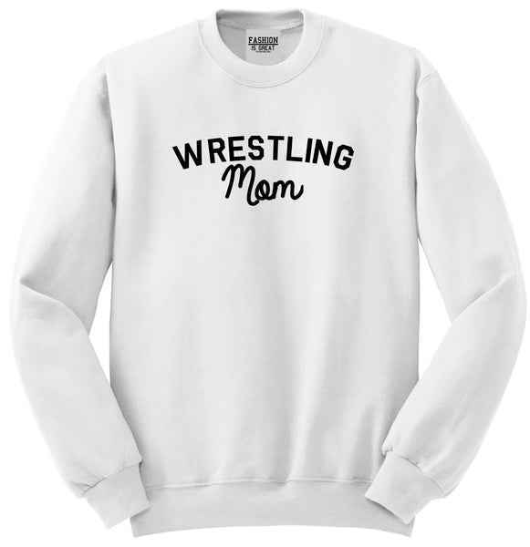 Wrestling Mom Sports Unisex Crewneck Sweatshirt White
