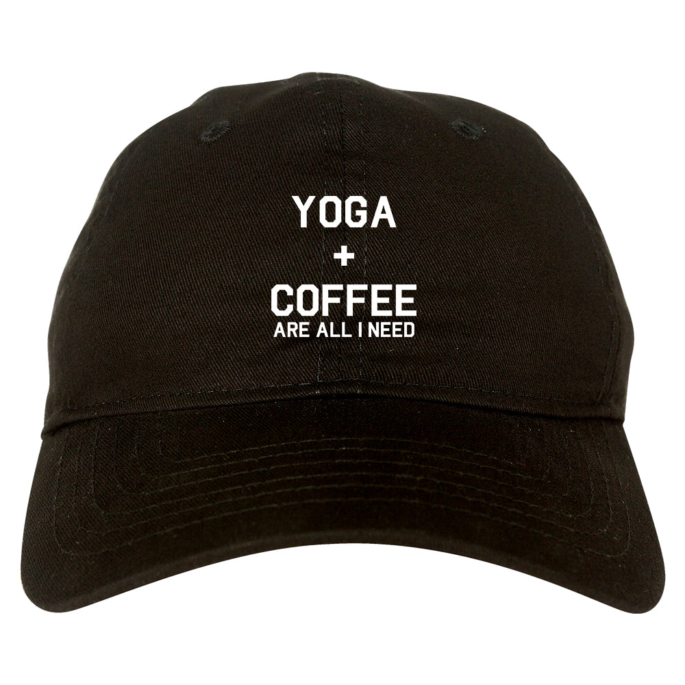 Yoga And Coffee black dad hat