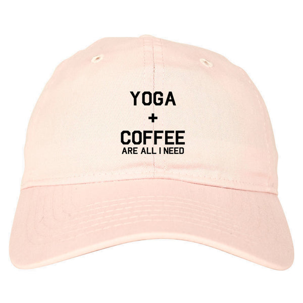 Yoga And Coffee pink dad hat