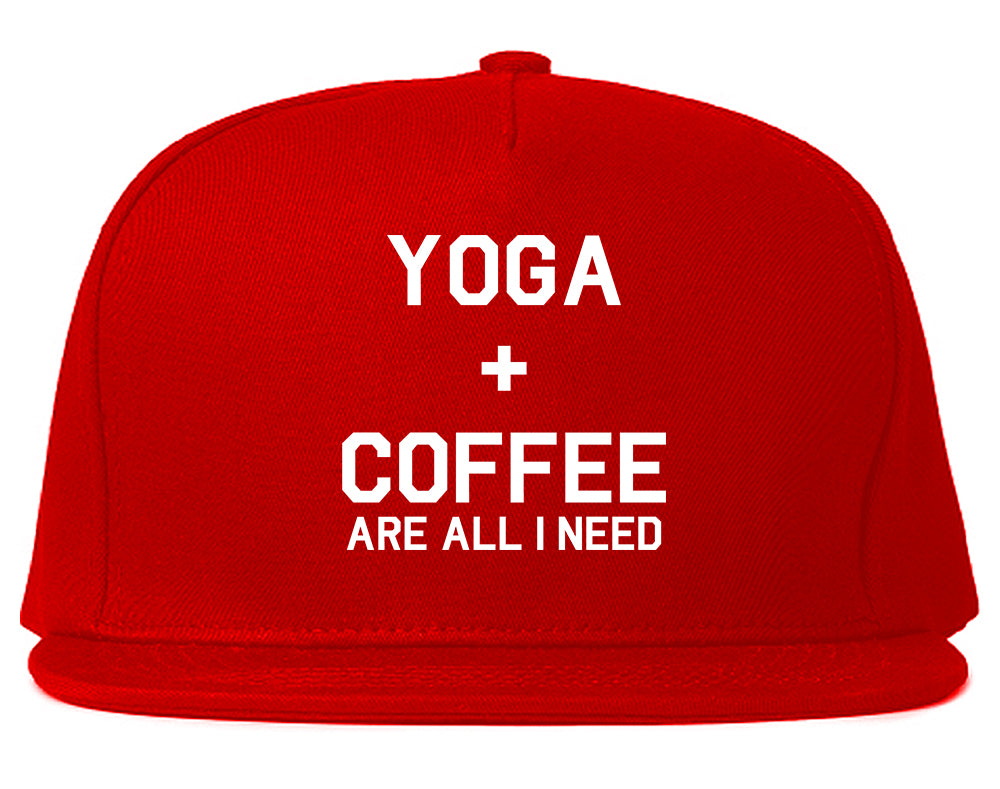 Yoga And Coffee Red Snapback Hat