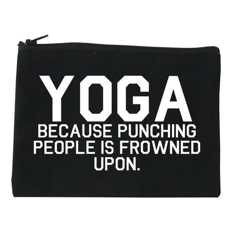 Yoga Because Punching People Is Frowned Upon Makeup Bag Red