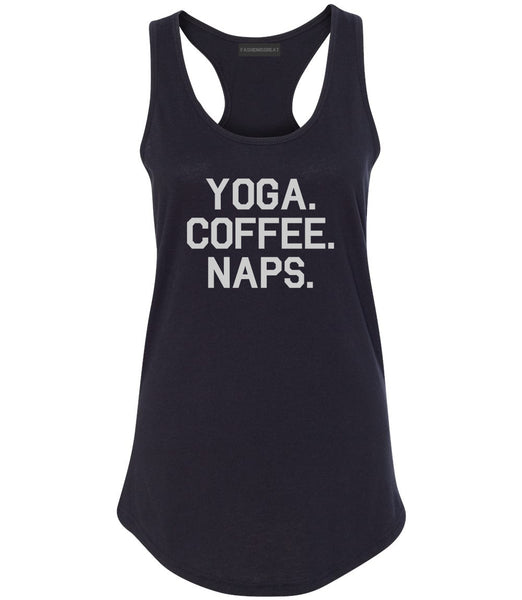 Yoga Coffee Naps Black Racerback Tank Top