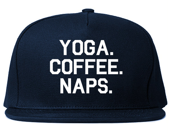 Yoga Coffee Naps Blue Snapback Hat