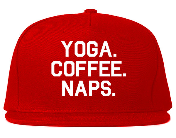 Yoga Coffee Naps Red Snapback Hat