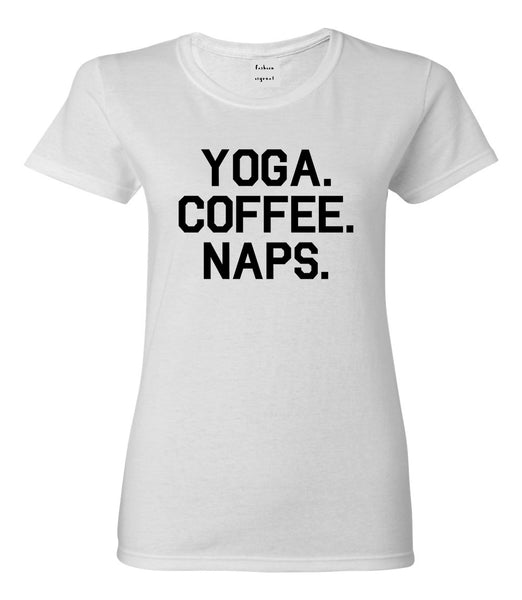 Yoga Coffee Naps White T-Shirt