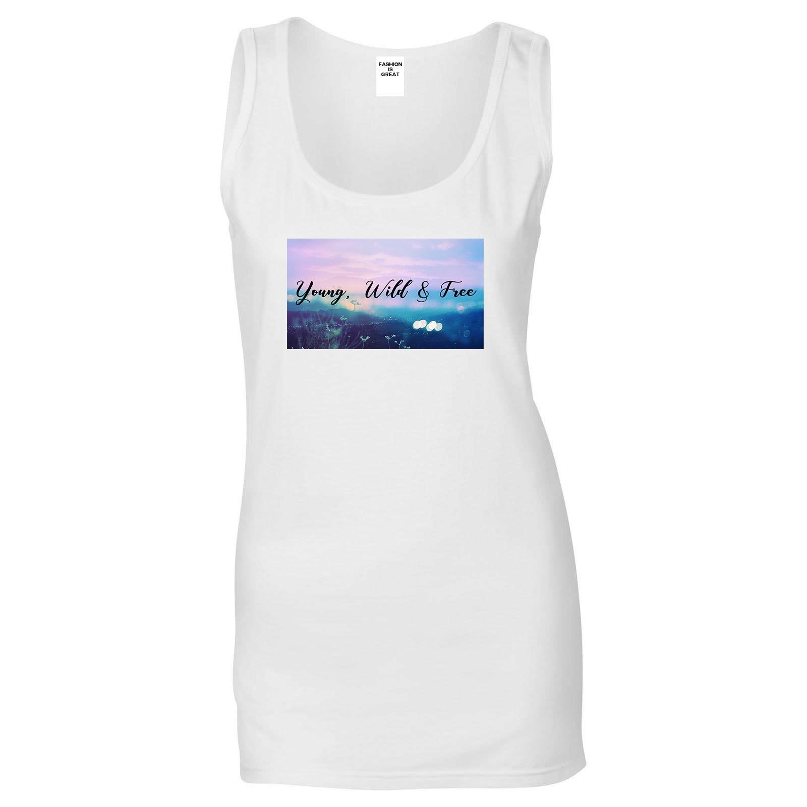 Young Wild Free Spirit White Womens Tank Top