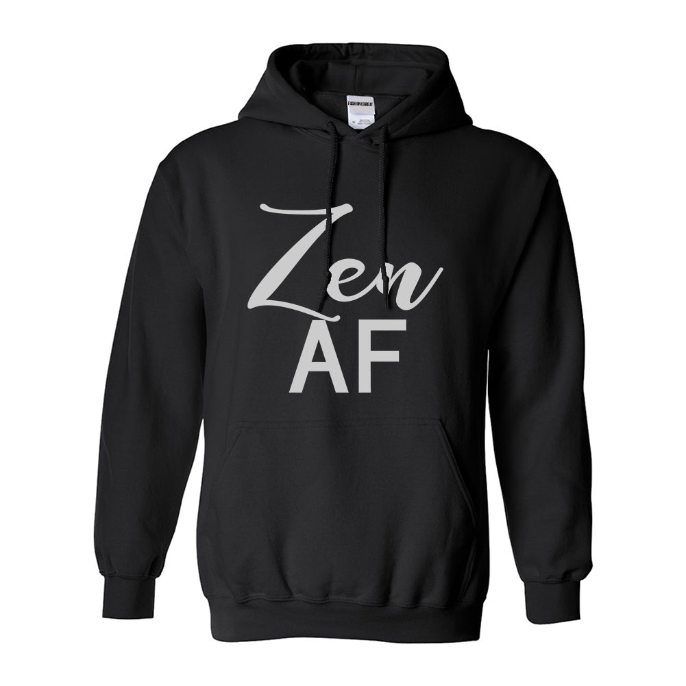 Zen AF Yoga Meditation Black Womens Pullover Hoodie