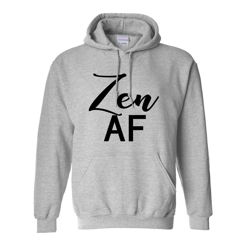Zen AF Yoga Meditation Grey Womens Pullover Hoodie