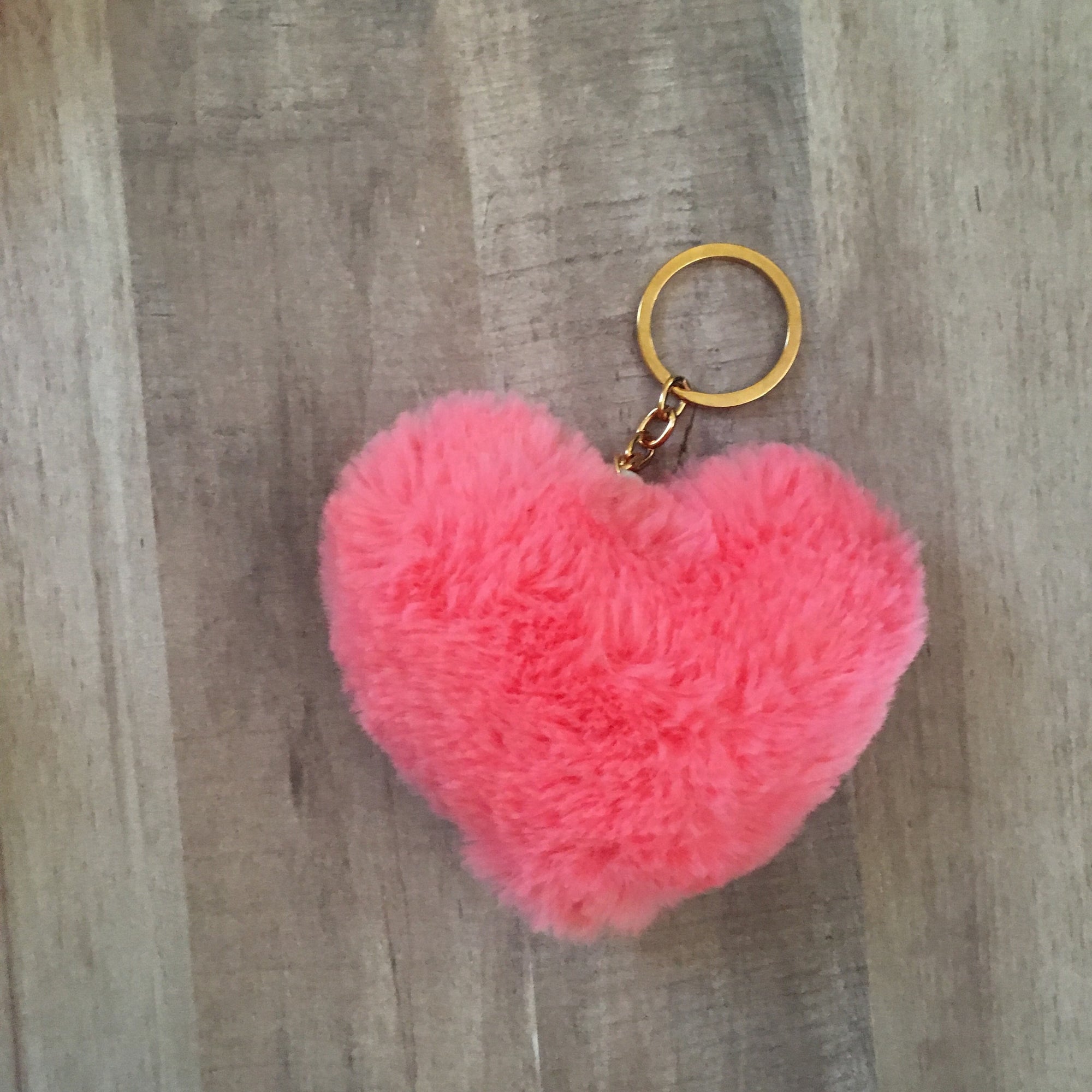 Fluffy Heart Bag Charm