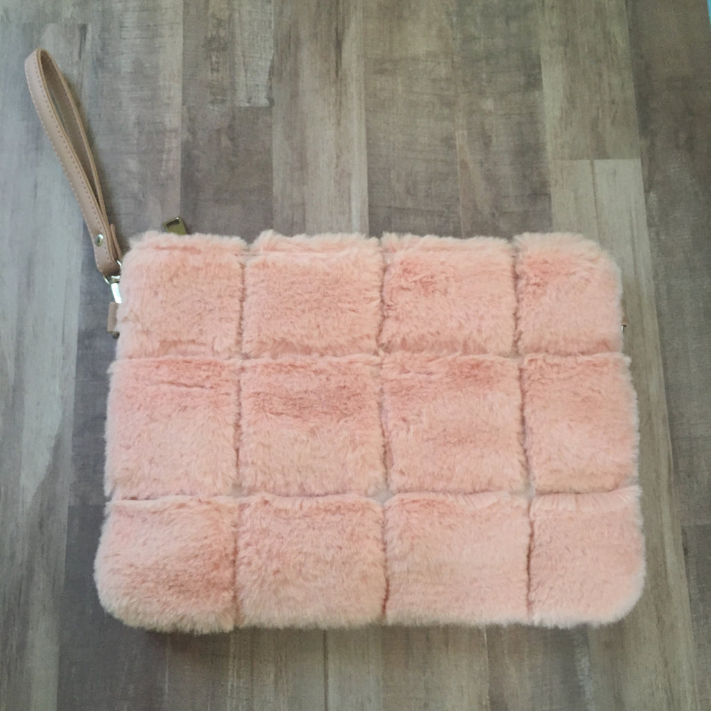 Furry Baby Pink Convertible Clutch