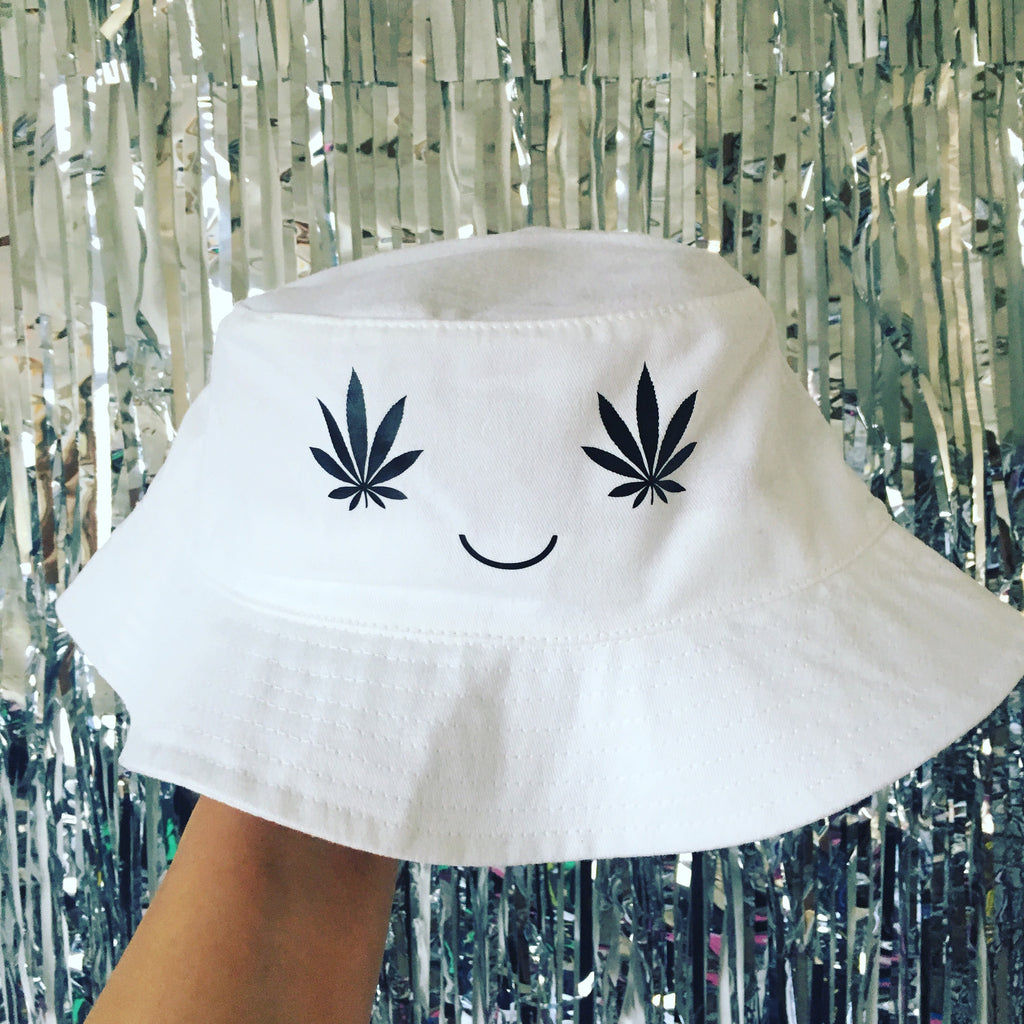 Weed Smiley Face Bucket Hat