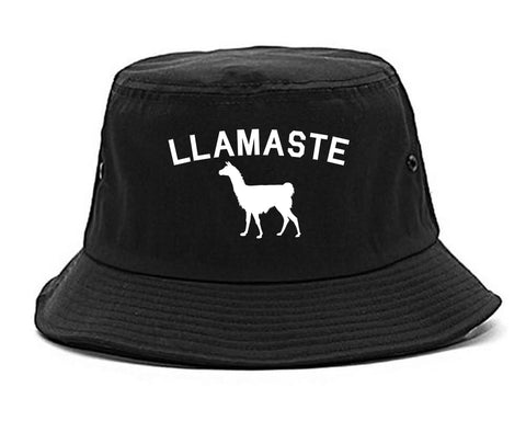 llamaste Yoga Funny Llama black Bucket Hat