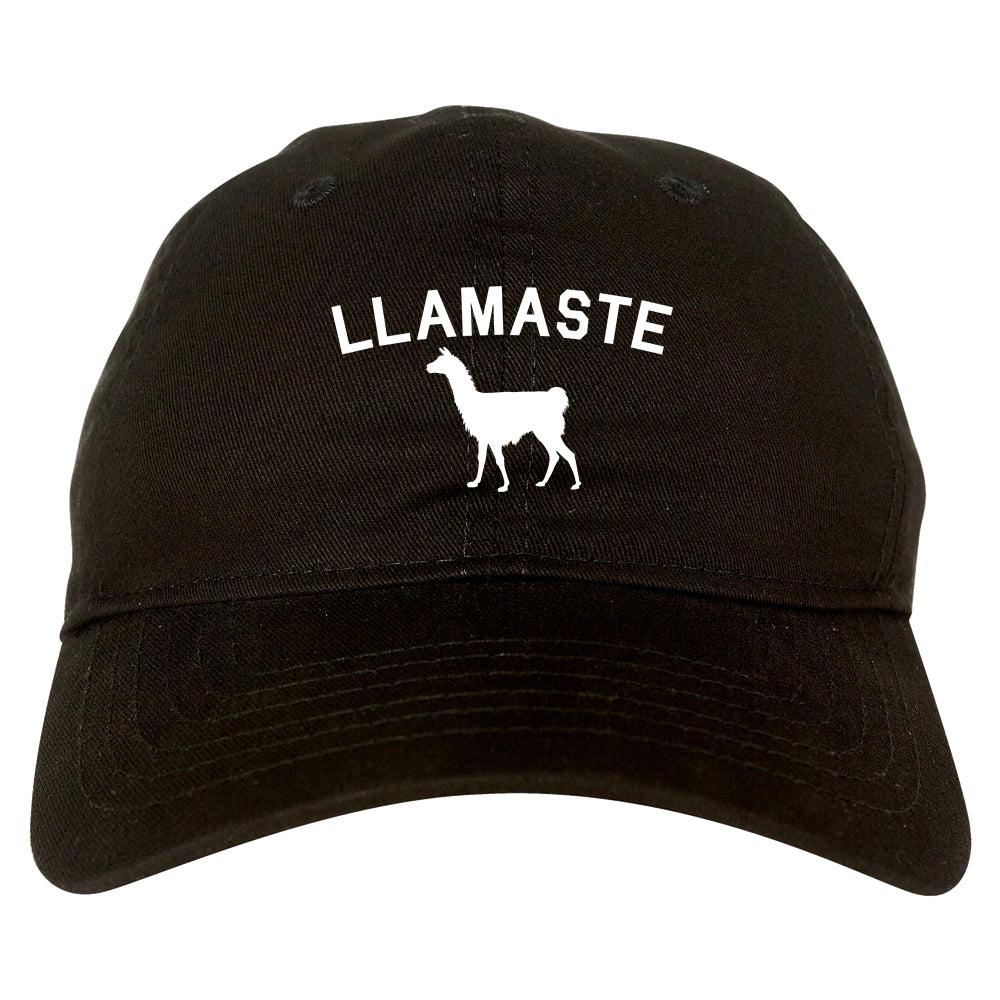llamaste Yoga Funny Llama black dad hat