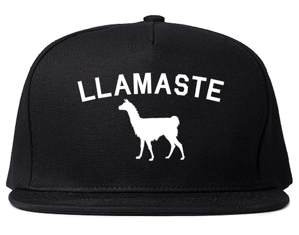 llamaste Yoga Funny Llama Black Snapback Hat