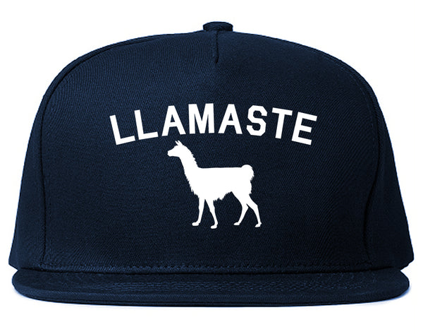 llamaste Yoga Funny Llama Blue Snapback Hat