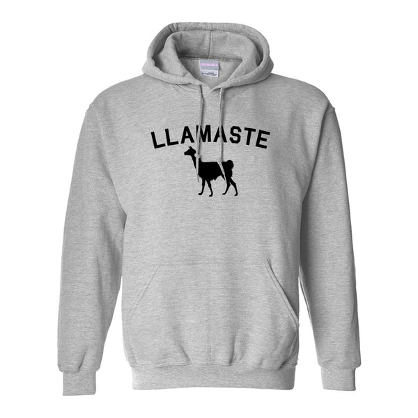 llamaste Yoga Funny Llama Grey Womens Pullover Hoodie