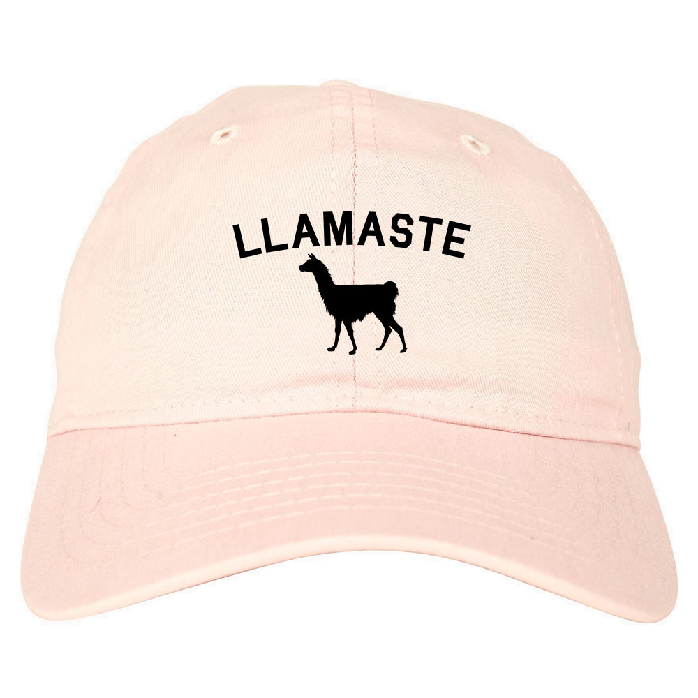 llamaste Yoga Funny Llama pink dad hat