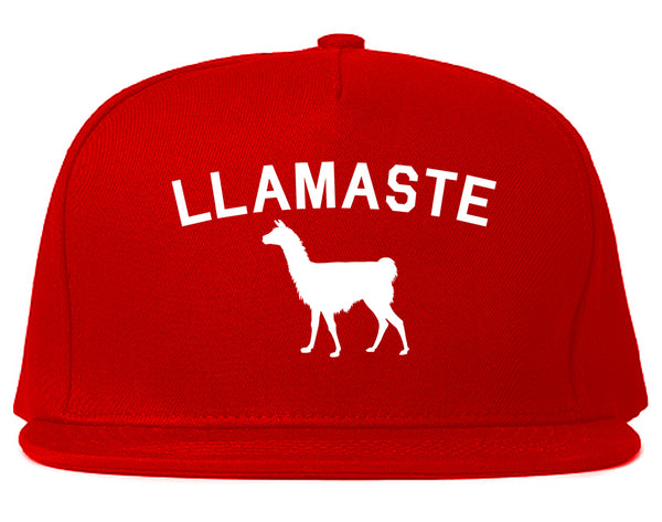 llamaste Yoga Funny Llama Red Snapback Hat