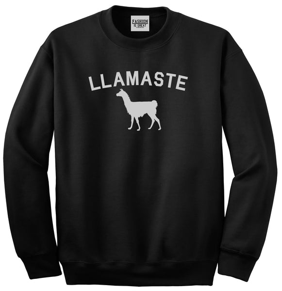 llamaste Yoga Funny Llama Black Womens Crewneck Sweatshirt
