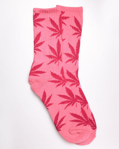 Pink With Red Marijuana Leaves Weed Socks